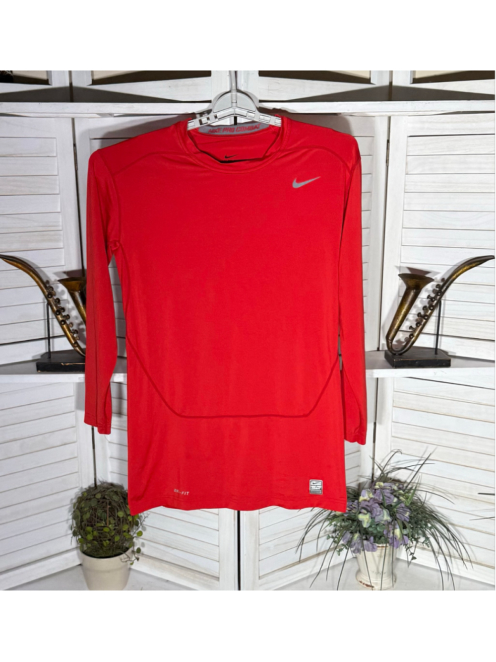 Nike Pro Combat shirt Dri Fit red long sleeves compression athletic workout 3X